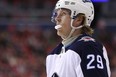 Jets young sniper Patrik Laine has not scored in 55 of the team’s 73 games.  Getty Images