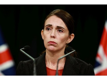 Prime Minister Jacinda Aredrn speaks to media during a press conference at Parliament on March 15, 2019 in Wellington, New Zealand.