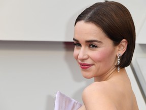 In this file photo taken on Feb. 24, 2019 Emilia Clarke arrives for the 91st Annual Academy Awards at the Dolby Theatre in Hollywood, Calif. (MARK RALSTON/AFP/Getty Images)