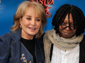 Barbara Walters and Whoopi Goldberg attend the Broadway opening night of 'Sister Act' at the Broadway Theatre on April 20, 2011 in New York City. (Joe Corrigan/Getty Images)