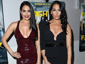 Sisters Nikki and Brie Bella attend "Fighting With My Family" Los Angeles Tastemaker Screening at The London Hotel on Feb. 20, 2019 in West Hollywood, Calif.