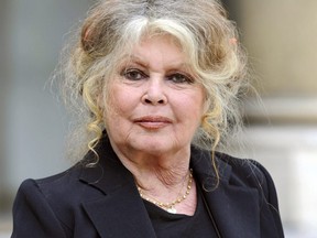 This file photo taken on Sept. 27, 2007 shows French actress Brigitte Bardot leaving the Elysee Palace in Paris.
