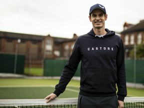 Andy Murray poses during the Castore partnership announcement at the Queen's Club, in London, Wednesday March 6, 2019.