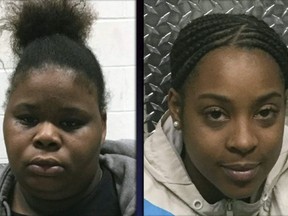 This photo provided by the North County Police Cooperative shows Wilma Brown, left, and Ariana Silver who are both charged with abuse of a child stemming from incidents at Brighter Daycare in Feb. 2019.