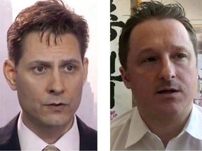 Michael Kovrig (left) and Michael Spavor, the two Canadians detained in China, are shown in these 2018 images taken from video. China's state news agency says two Canadians detained on suspicion of harming national security acted together to steal state secrets. Xinhua News Agency on Monday cited unidentified Chinese authorities as saying former Canadian diplomat Michael Kovrig violated Chinese laws by acting as a spy and stealing Chinese state secrets and intelligence with the help of Canadian businessman Michael Spavor.
