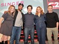 From Left, Clare Kramer, Donald Faison, Paul Rudd, Alicia Silverstone and Breckin Meyer seen  during the Clueless Reunion Panel at C2E2 at McCormick Place on Saturday, March 23, 2019 in Chicago. (Rob Grabowski/Invision/AP)