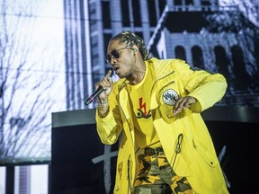 In this Saturday, May 6, 2017 file photo, Future performs at the Bold Sphere Music at Champions Square in New Orleans.