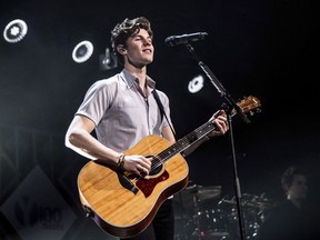 Shawn Mendes performs at Y100's Jingle Ball at BB&T Center on Sunday, Dec. 16, 2018, in Sunrise, Fla. Canadian rock band Arkells, hip-hop performer Nav and a pre-recorded performance by Shawn Mendes have been added to his year's Juno Awards.