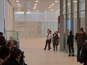 Smoke is shown inside the security screening area of Terminal 1 at Pearson International Airport in Toronto on Sunday, March 17, 2019. (THE CANADIAN PRESS/HO - James Agnew)