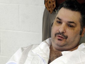 In this Sept. 7, 2007 file photo, Arkansas death-row inmate Jack Harold Jones Jr., speaks at his clemency hearing in Varner, Ark. (AP Photo/Mike Wintroath, File)