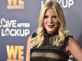 Tori Spelling attends WE tv celebrates the return of "Love After Lockup" with panel, "Real Love: Relationship Reality TV's Past, Present & Future," at The Paley Center for Media on Dec. 11, 2018 in Beverly Hills, Calif.  (Alberto E. Rodriguez/Getty Images for WE tv)