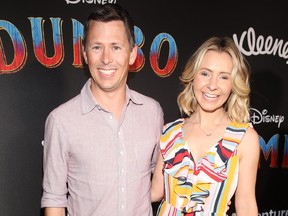 Beverley Mitchell and husband Michael Cameron attend the World Premiere of Disney's "Dumbo" at the El Capitan Theatre on March 11, 2019 in Los Angeles, Calif.  (Jesse Grant/Getty Images for Disney)
