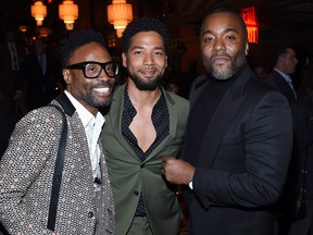 Billy Porter, left, Jussie Smollett, centre, and Lee Daniels attend the after party for"The Immortal Life of Henrietta Lacks" premiere at TAO Downtown on April 18, 2017 in New York City.  (Dimitrios Kambouris/Getty Images)