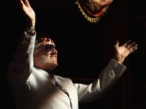 Elvis impersonator P.J. Proby, only known as Elvis, performs on stage during the Return of the Kings, Elvis tribute show at the Palladium on Agust 12, 2007 in London, England.