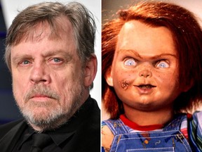 Mark Hamill (L) will voice Chucky in the upcoming "Child's Play" reboot.