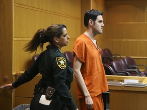 John Jonchuck appears in court for a pretrial motions hearing at the Pinellas County Justice Center in Clearwater, Fla., Thursday, March 14, 2019. (Dirk Shadd/Tampa Bay Times via AP)