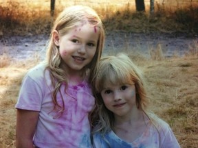 This undated photo provided by the Humboldt County Sheriff's Office shows Leia Carrico, 8, left, and her sister Caroline Carrico, 5.