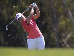 Nasa Hataoka, of Japan, plays her second shot on the fourth hole during the final round of the Kia Classic LPGA golf tournament Sunday, March 31, 2019, in Carlsbad, Calif.
