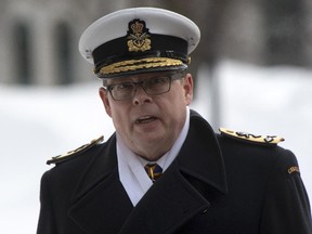 Vice-Admiral Mark Norman arrives at the courthouse in Ottawa, Jan. 30, 2019.