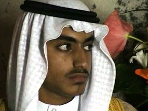 In this image from video released by the CIA on Nov. 1, 2017, Hamza bin Laden is shown at his wedding. (CIA via AP, File)