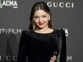 Miranda Kerr attends the LACMA Art+Film Gala, held at the Los Angeles County Museum of Art in Los Angeles on Nov. 3, 2018.