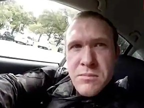 This image grab from a self-shot video that was streamed on Facebook Live on March 15, 2019 by the man who was involved in two mosque shootings in Christchurch shows the man in his car before he entered the Masjid al Noor mosque. He used the name Brenton Tarrant on social media.