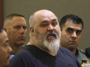 Gregory Ganci addresses the judge during his sentencing at the Regional Justice Center on Thursday, March. 28, 2019, in Las Vegas.