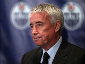 Bob Nicholson answers questions from the media. Katz Group announces Nicholson as Vice Chairman of Oilers Entertainment Group during a news conference at the Westin Hotel in Edmonton on Friday, June 13, 2014.