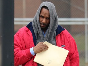Singer R. Kelly is pictured after being freed from Cook County jail in Chicago, Illinois, Saturday, March 9, 2019 after paying child support following a previous detention on sex abuse charges.