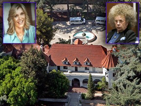 This Aug. 9, 2007 file photo shows music producer Phil Spector's (inset, left) mansion on Grand View Drive in Alhambra, Calif. The hilltop Los Angeles-area mansion where Spector killed actress Lana Clarkson (inset, right) in 2003 is for sale at US$5.5 million.