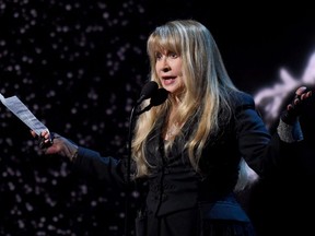 Inductee Stevie Nicks speaks onstage at the 2019 Rock & Roll Hall Of Fame Induction Ceremony at Barclays Center in New York City on Friday, March 29, 2019.