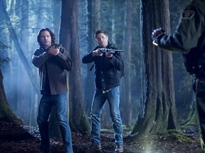 Jared Padalecki (L) and Jensen Ackles in "Supernatural."