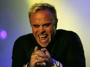 In this Saturday, July 14, 2007, file photo frontman Keith Flint of British band Prodigy performs on stage at the Open Air Festival in Frauenfeld, Switzerland. The Progidy front man, 49-year old Flint, is reported to have died at his home in London, according to a statement released by the band Monday March 4, 2019.
