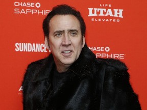 In this Jan. 19, 2018 file photo, actor Nicolas Cage poses at the premiere of "Mandy" during the 2018 Sundance Film Festival in Park City, Utah.