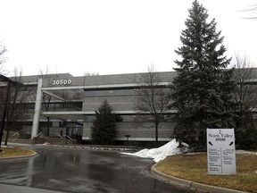 This Thursday, Feb. 7, 2019 photo shows the building that was used as the fake University of Farmington campus by the federal government in Farmington Hills, Mich. (Eric Seals/Detroit Free Press via AP)