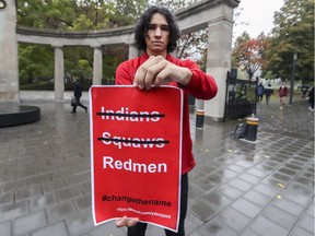 Tomas Jirousek, a member of the McGill rowing team and Commissioner for Indigenous Affairs at the Student Society of McGill University outside the school's Roddick Gates in Montreal Monday Oct. 15, 2018.