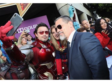 Josh Brolin (R) attends the world premiere of Marvel Studios' "Avengers: Endgame" at the Los Angeles Convention Center on April 22, 2019 in Los Angeles.