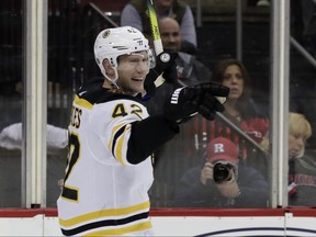 Boston Bruins winger David Backes was a healthy scratch for Game 1 vs. the Leafs. (AP PHOTO)