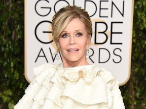 Jane Fonda arrives for the 73nd annual Golden Globe Awards, January 10, 2016, at the Beverly Hilton Hotel in Beverly Hills, California. AFP