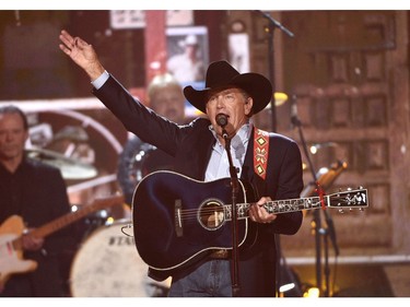 George Strait performs at the conclusion of the 54th annual Academy of Country Music Awards at the MGM Grand Garden Arena on Sunday, April 7, 2019, in Las Vegas.