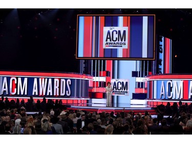 Host Reba McEntire speaks at the 54th annual Academy of Country Music Awards at the MGM Grand Garden Arena on Sunday, April 7, 2019, in Las Vegas.