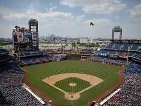 This is a June 20, 2016, file photo showing the Philadelphia Phillies playing a baseball game against the Arizona Diamondbacks at Citizens Bank Park, in Philadelphia. (AP Photo/Matt Slocum, File)