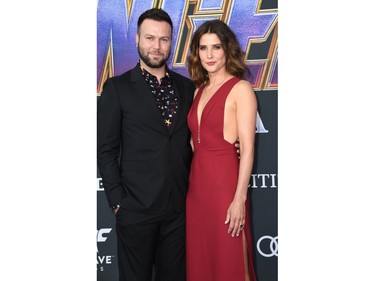 Cobie Smulders and her husband Taran Killam arrive for the world premiere of Marvel Studios' "Avengers: Endgame" at the Los Angeles Convention Center on April 22, 2019 in Los Angeles.