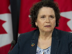 Commissioner of the Environment and Sustainable Development Julie Gelfand speaks during a news conference in Ottawa, Tuesday, April 2, 2019. THE CANADIAN PRESS/Adrian Wyld