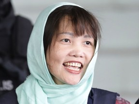 Vietnamese Doan Thi Huong leaves Shah Alam High Court in Shah Alam, Malaysia, April 1, 2019. The Vietnamese woman who is the only suspect in custody for the killing of the North Korean leader's brother Kim Jong Nam pleaded guilty to a lesser charge in a Malaysian court Monday and her lawyer asked for leniency.