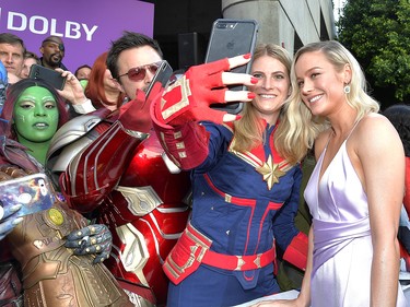 Brie Larson attends the world premiere of Walt Disney Studios Motion Pictures "Avengers: Endgame" at the Los Angeles Convention Center on April 22, 2019 in Los Angeles.