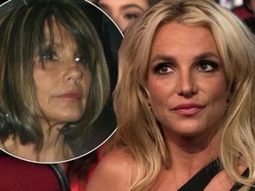 Britney Spears, right, and her mom Lynne, inset left. (Getty Images file photos)