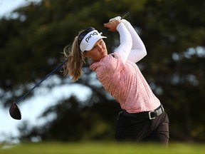 Brooke Henderson of Canada watches her drive on the 17th hole during the final round of the LOTTE Championship at Ko Olina Golf Club on April 21, 2019 in Kapolei, Hawaii.