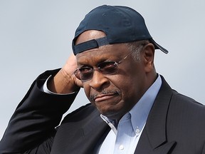 Former Republican presidential candidate Herman Cain speaks during an American For Prosperity rally on July 23, 2012, in Reno, Nev.