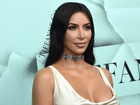 This Oct. 9, 2018 file photo shows Kim Kardashian West at the Tiffany & Co. 2018 Blue Book Collection: The Four Seasons of Tiffany celebration in New York. (Evan Agostini/Invision/AP, File)